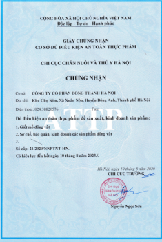 Giấy chứng nhận an toàn thực phẩm